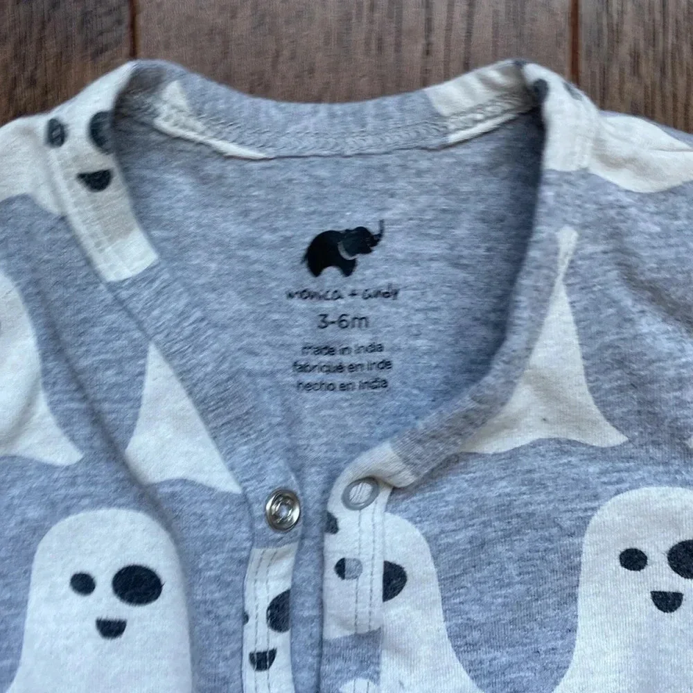 Monica + Andy On the Go One-Piece Halloween Ghost 3-6m
